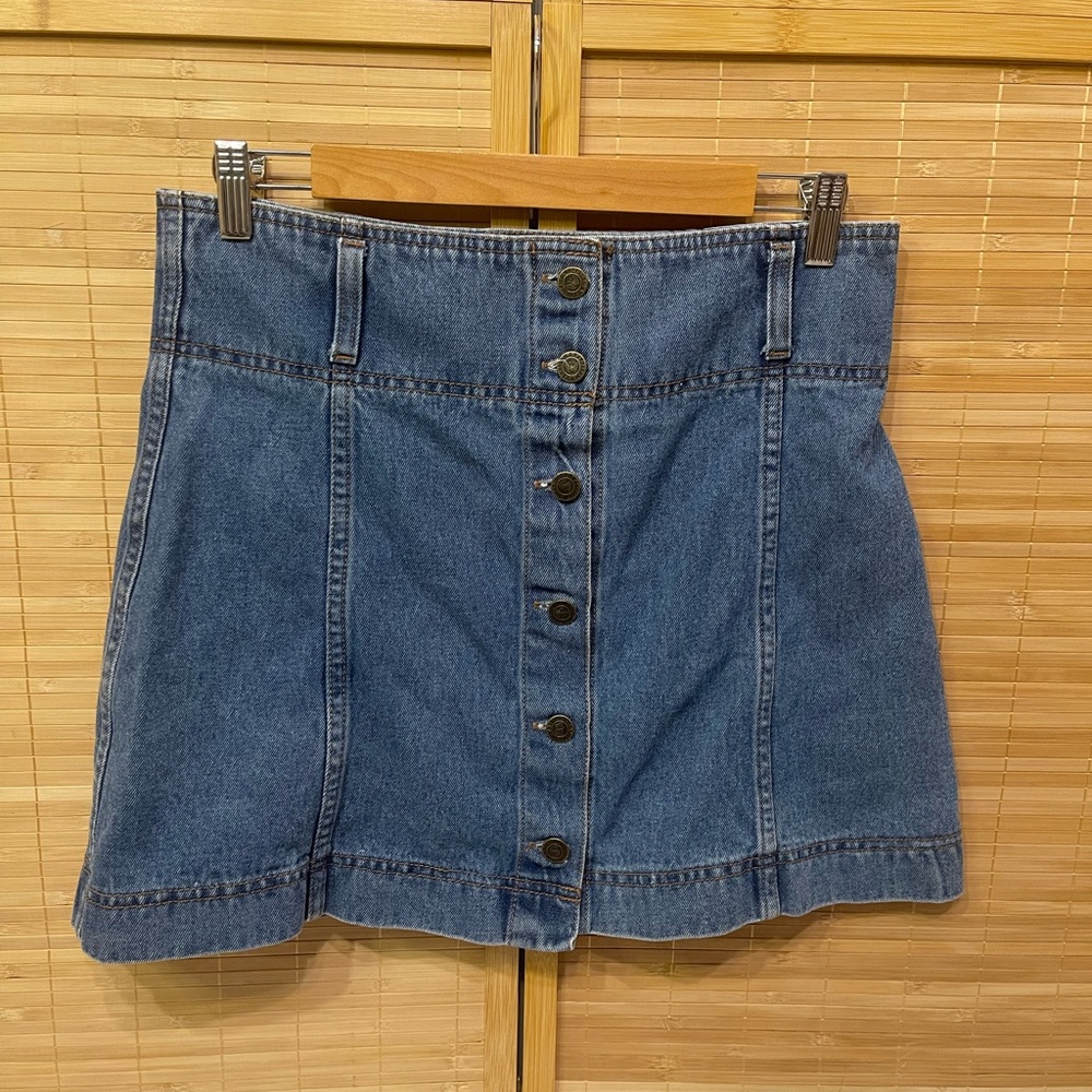 Vintage NAVI button from denim Jean mini skirt woman’s large